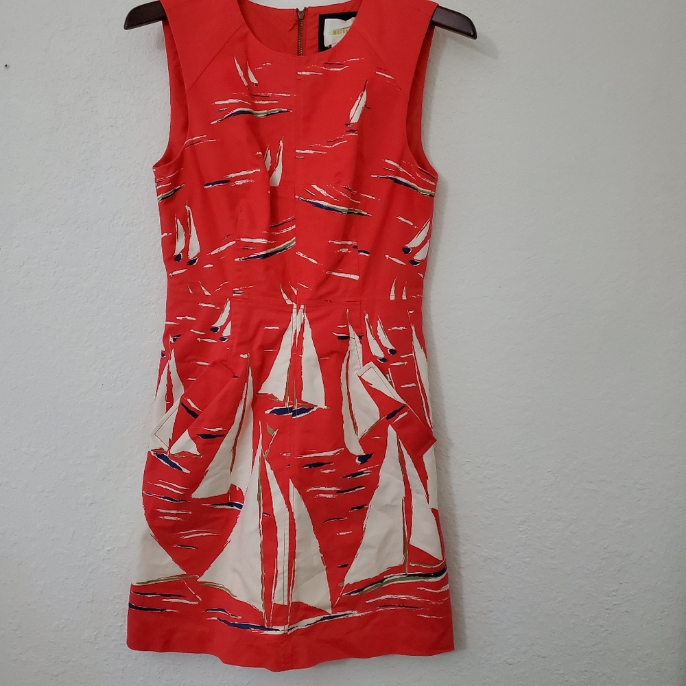 Anthropologie Maeve Berru Poplin Flare Dress 4 - Picture 2 of 11